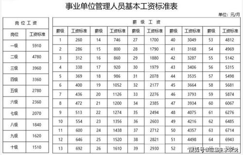 事业单位薪级工资标准，了解、分析与应用