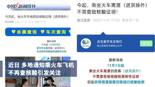 乘火车飞机不再查核酸？多地政策调整及出行指南